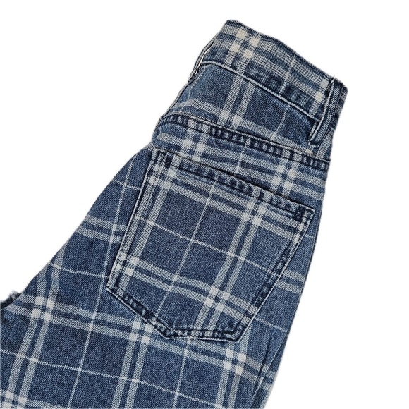 PACSUN Dad Jeans Womens 25 Blue White Stripe Denim High Waist Straight Leg Pants - Picture 11 of 14